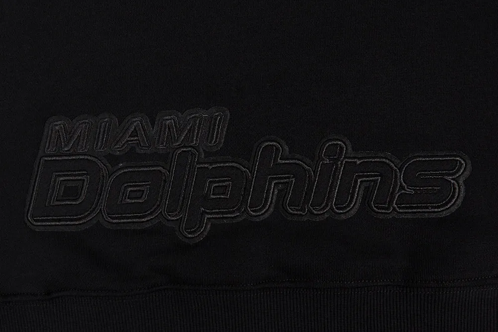 NFL MIAMI DOLPHINS NEUTRAL WOMEN'S CROPPED PO HOODIE (BLACK)