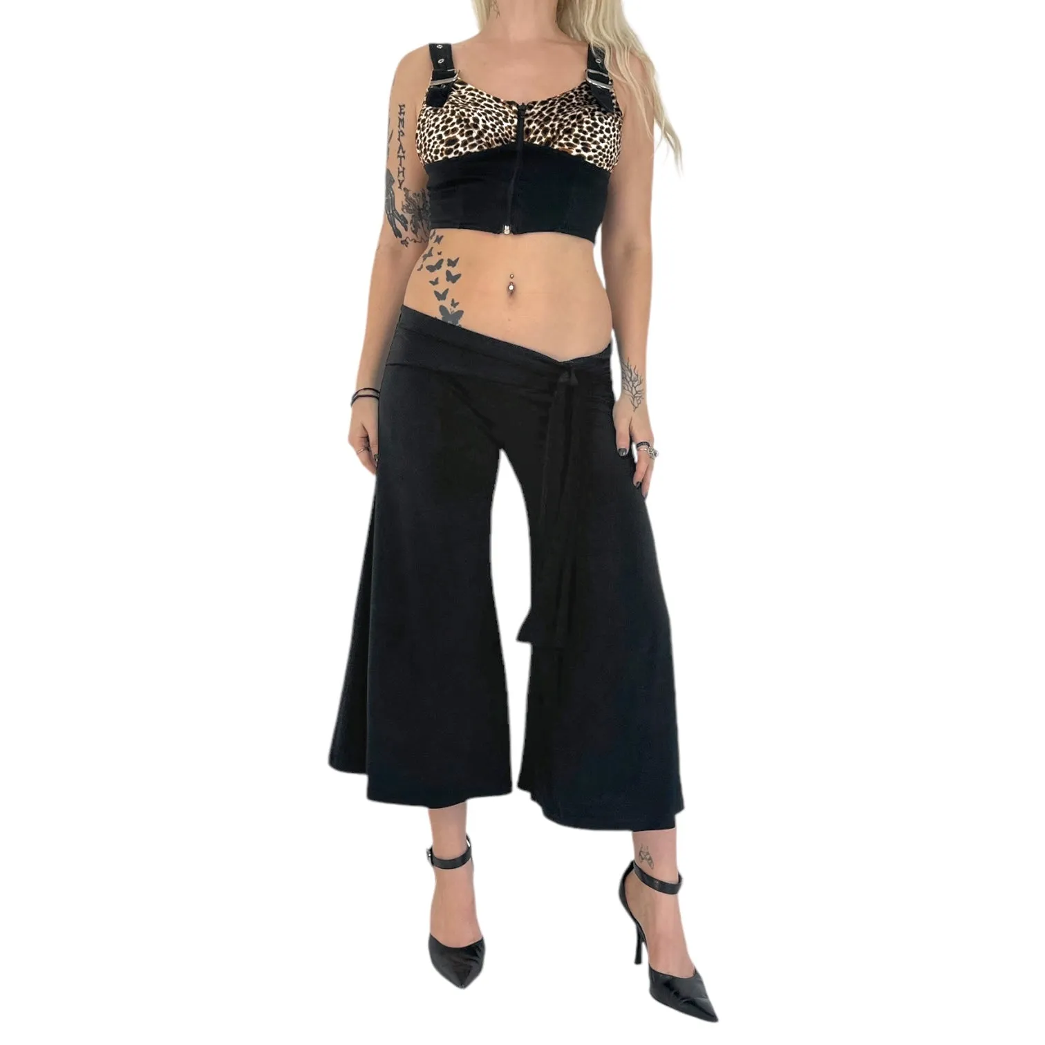 Noir Slinky Flare Pants (S/M)