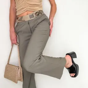 Olive Camo Belt Buckle Pants
