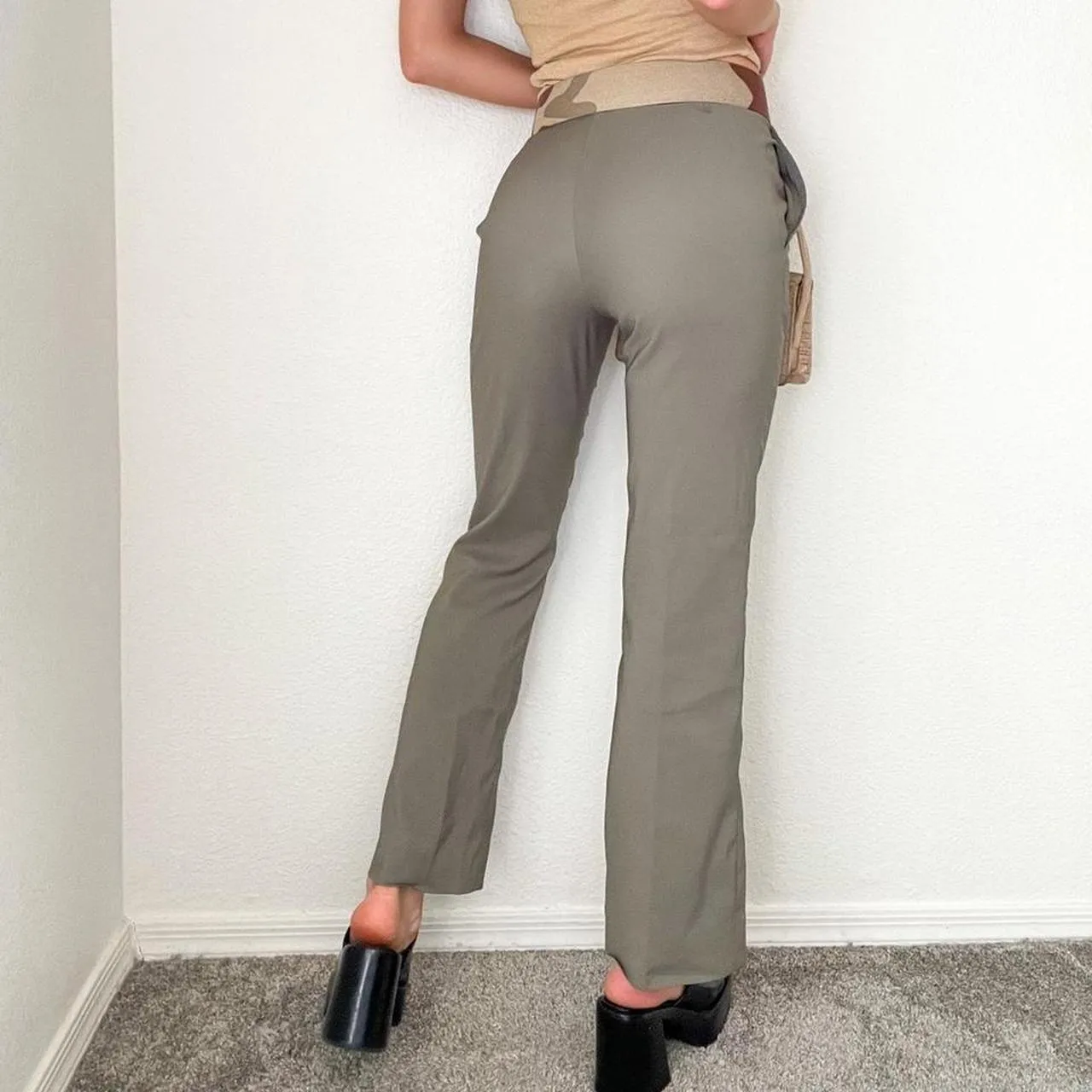 Olive Camo Belt Buckle Pants