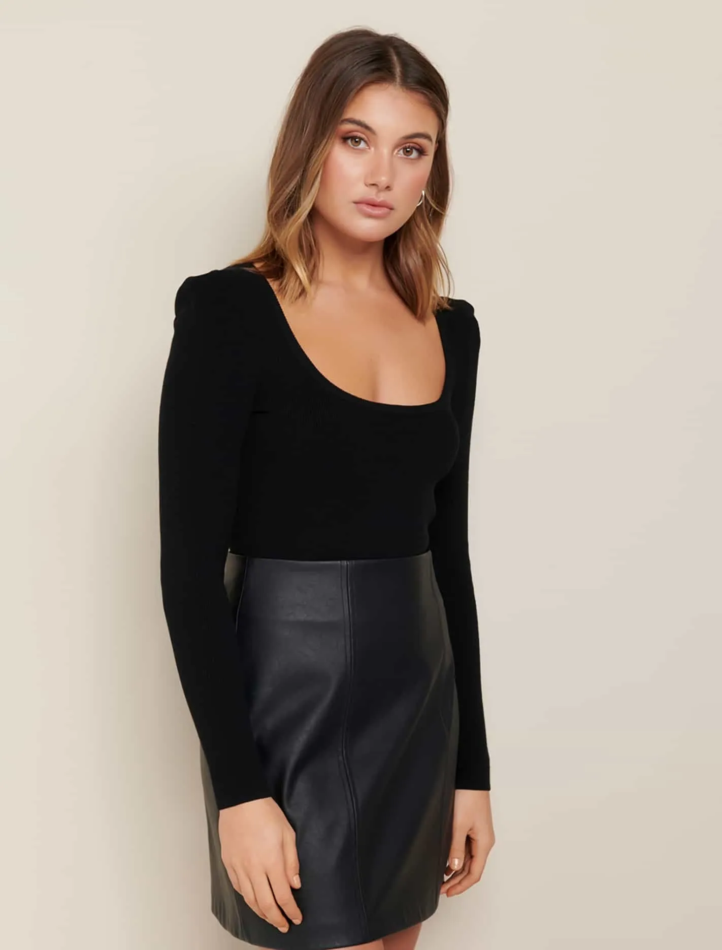 Olive Scoop Neck Knit Top