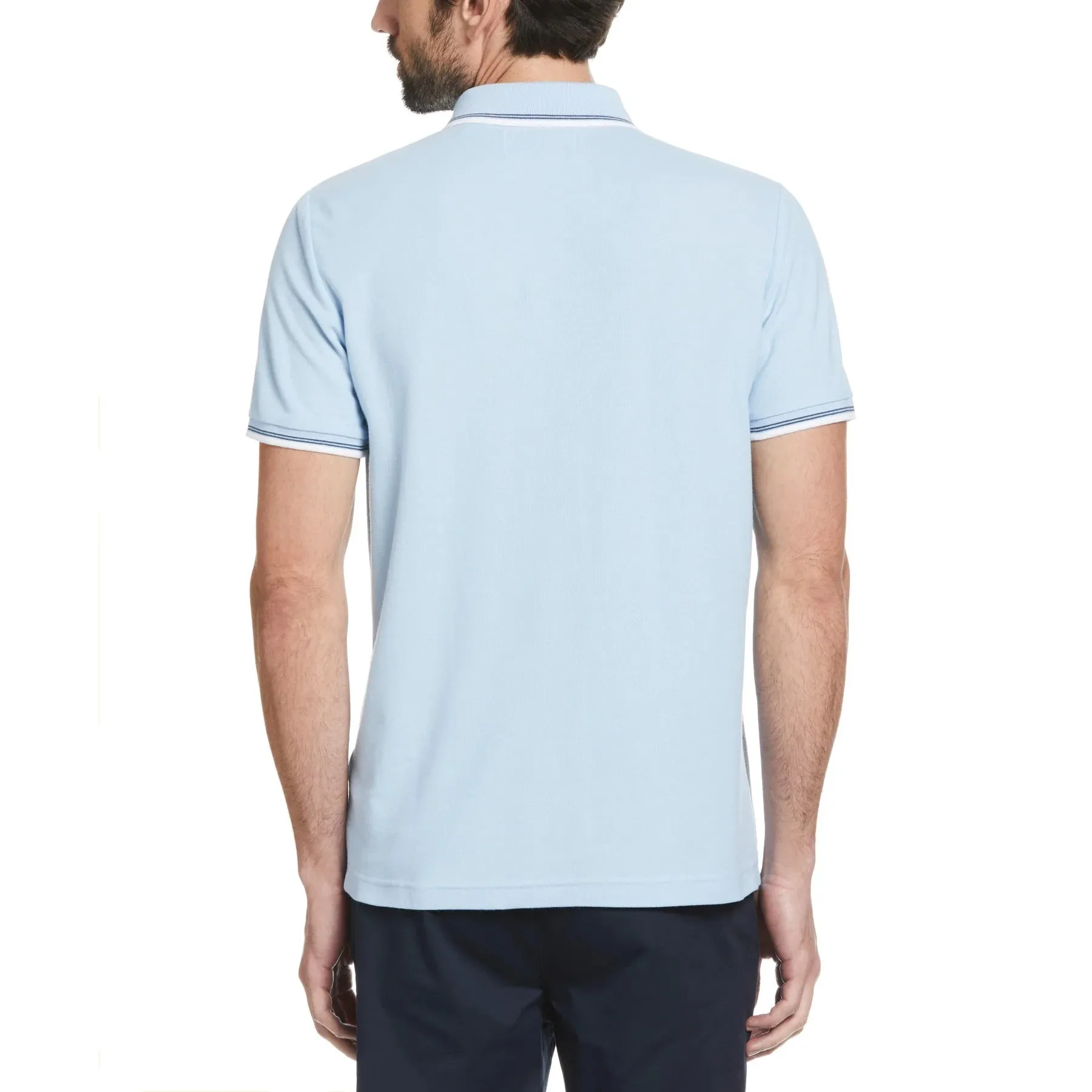 Original Penguin Tipped Sticker Pete Polo Shirt - Cerulean