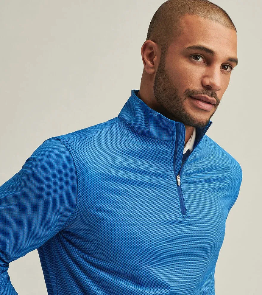 Peter Millar Men's Perth Birdseye Performance 1/4 Zip Pullover Sweater - Sport Navy