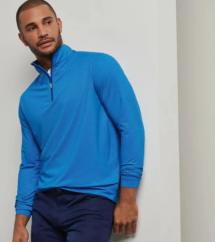 Peter Millar Men's Perth Birdseye Performance 1/4 Zip Pullover Sweater - Sport Navy