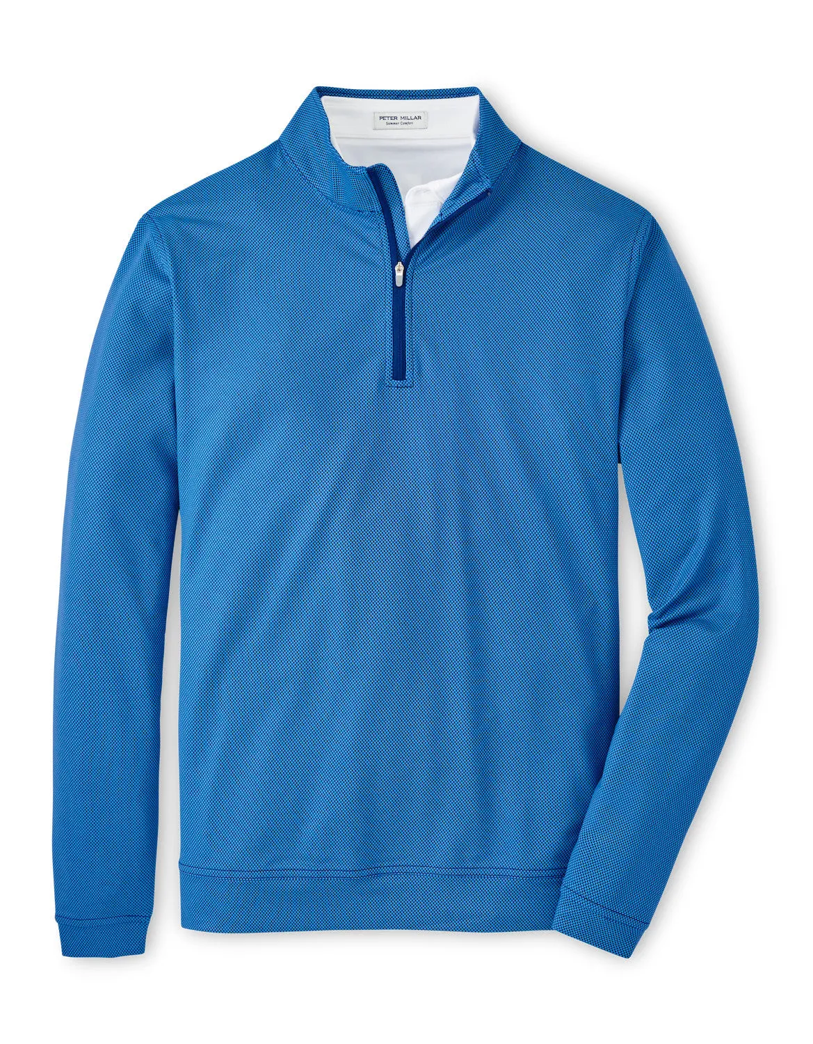 Peter Millar Men's Perth Birdseye Performance 1/4 Zip Pullover Sweater - Sport Navy