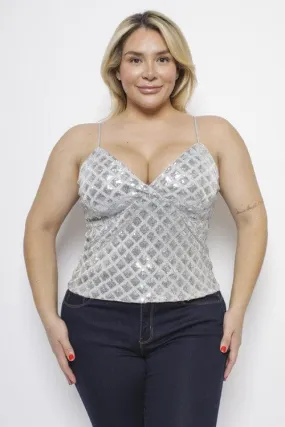 Plus Sequin Tank Top