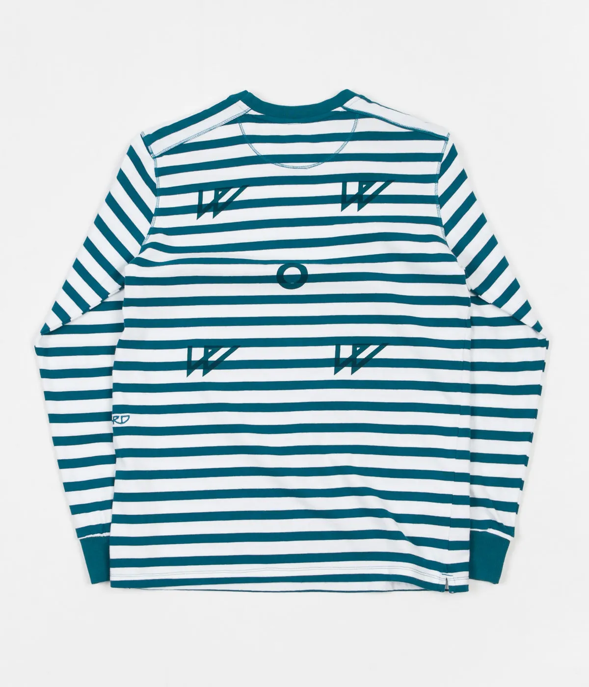 Pop Trading Company x Wayward Wow Long Sleeve T-Shirt - Ocean Green / Off White