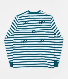 Pop Trading Company x Wayward Wow Long Sleeve T-Shirt - Ocean Green / Off White