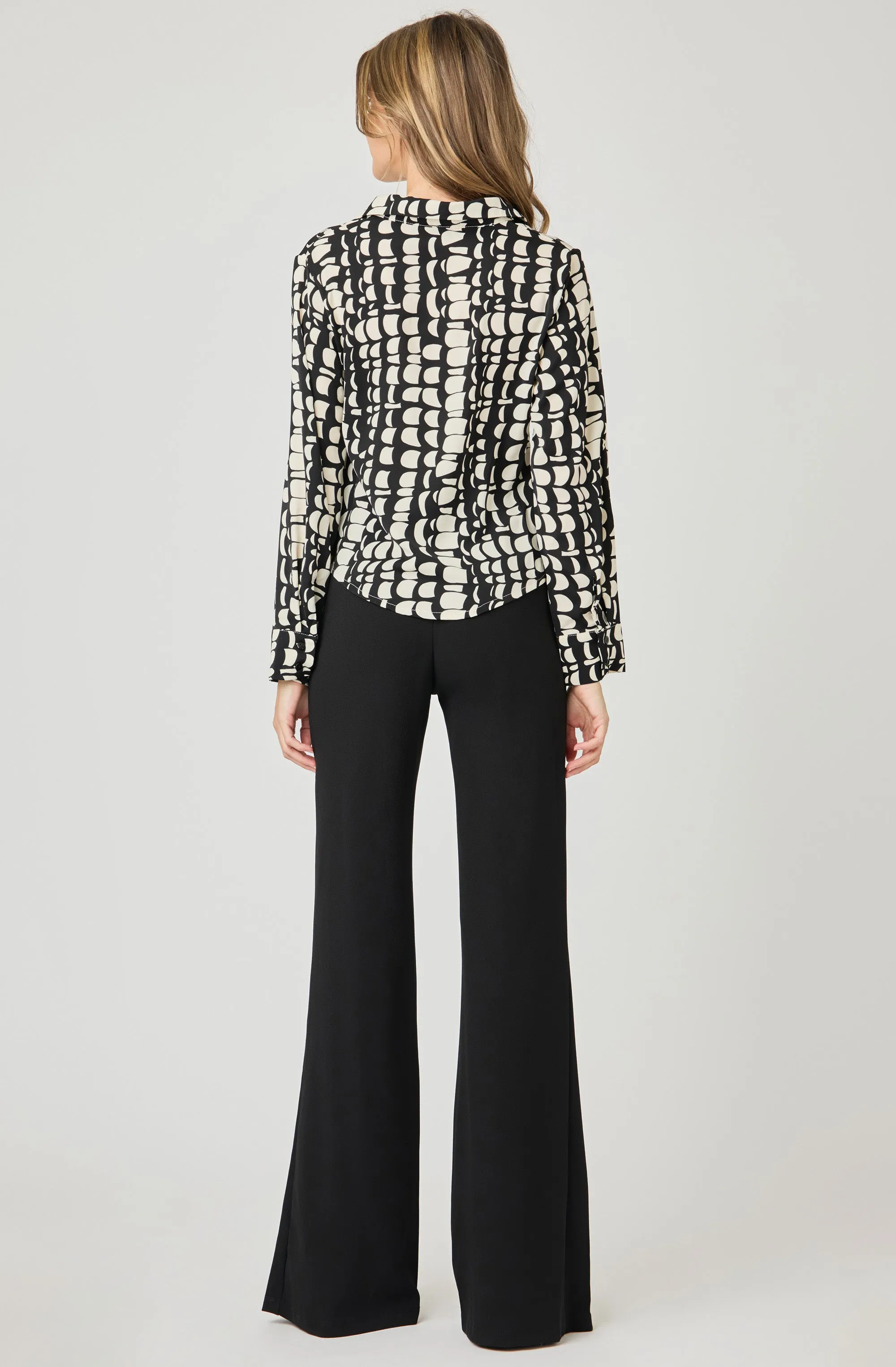 Printed Blouse with Ruched Front