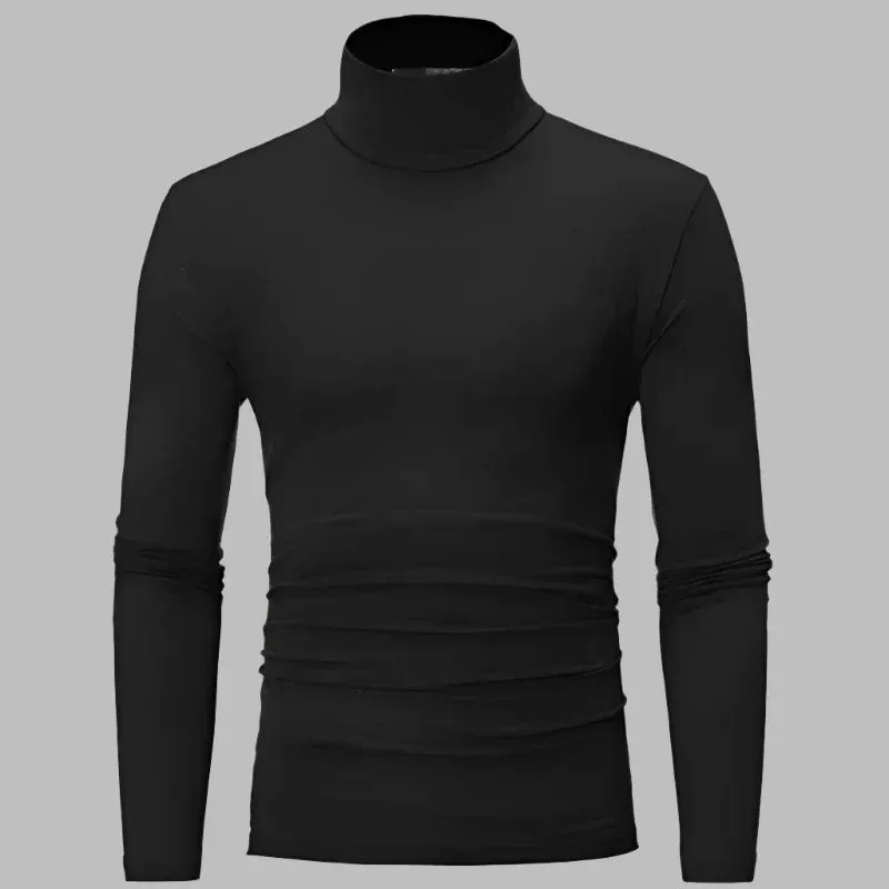 Profu Rollkragenpullover | Schlichter dünner Thermo-Herrenpullover