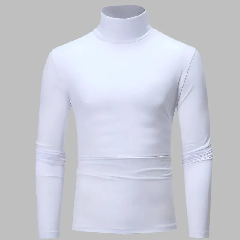 Profu Rollkragenpullover | Schlichter dünner Thermo-Herrenpullover
