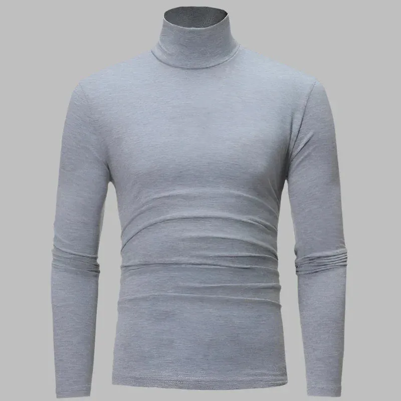 Profu Rollkragenpullover | Schlichter dünner Thermo-Herrenpullover