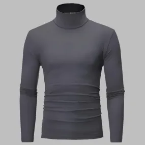 Profu Rollkragenpullover | Schlichter dünner Thermo-Herrenpullover