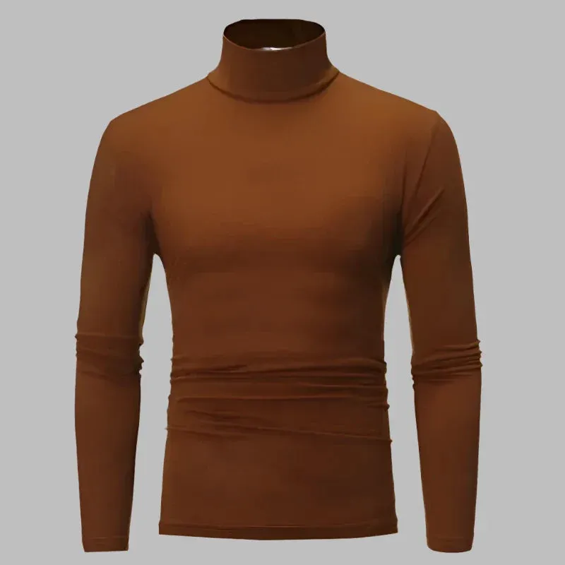 Profu Rollkragenpullover | Schlichter dünner Thermo-Herrenpullover
