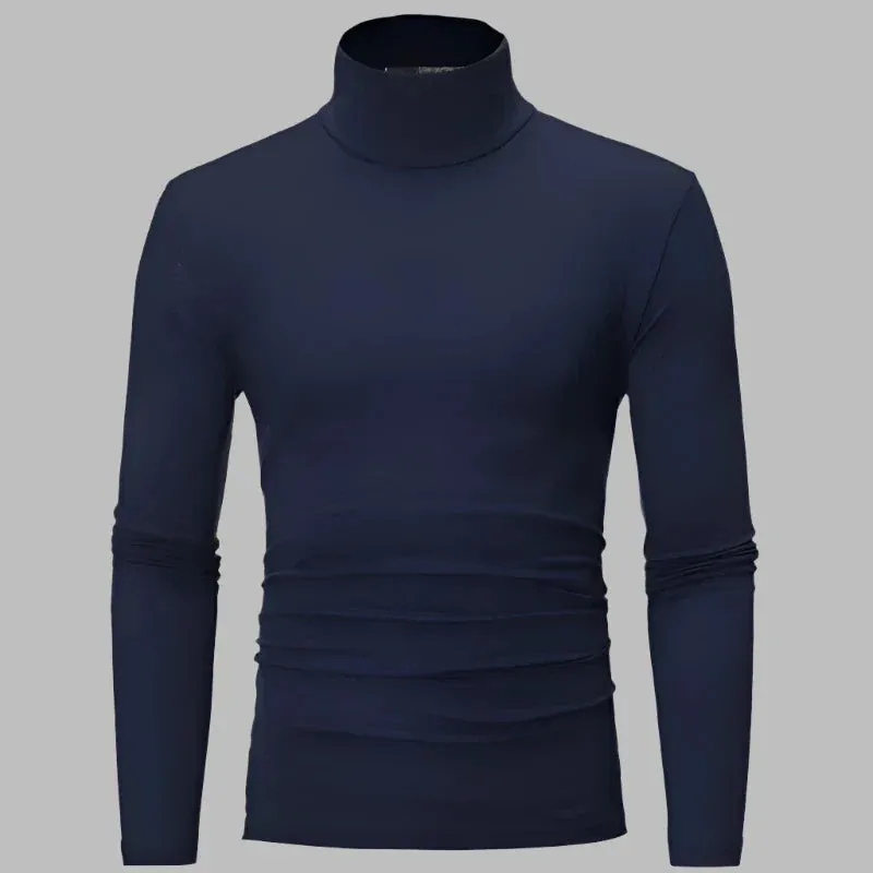 Profu Rollkragenpullover | Schlichter dünner Thermo-Herrenpullover