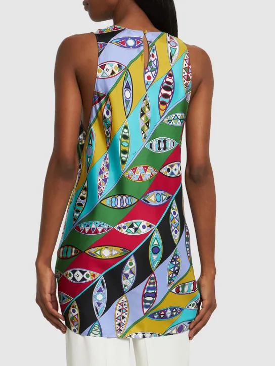 Pucci   Girandole printed silk twill top 