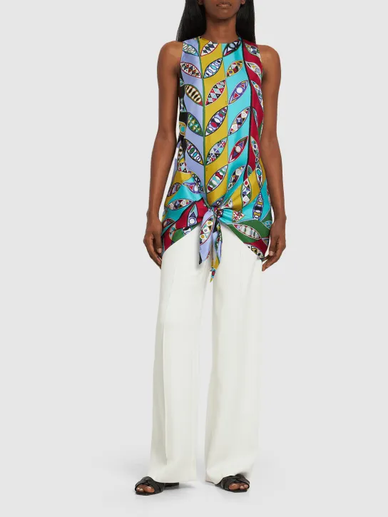 Pucci   Girandole printed silk twill top 