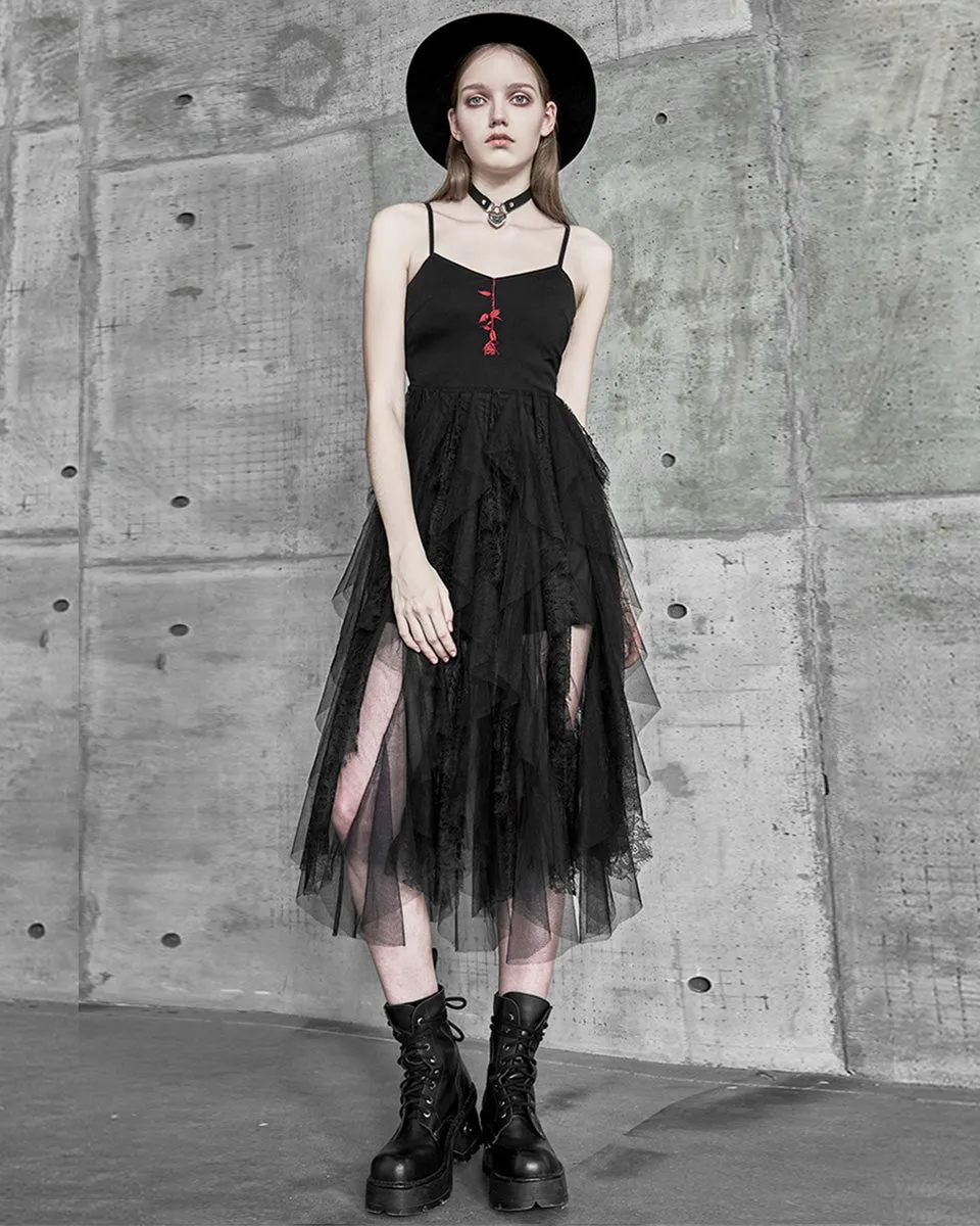 Punk Rave Daily Life Kiss From A Rose Gothic Midi Dress