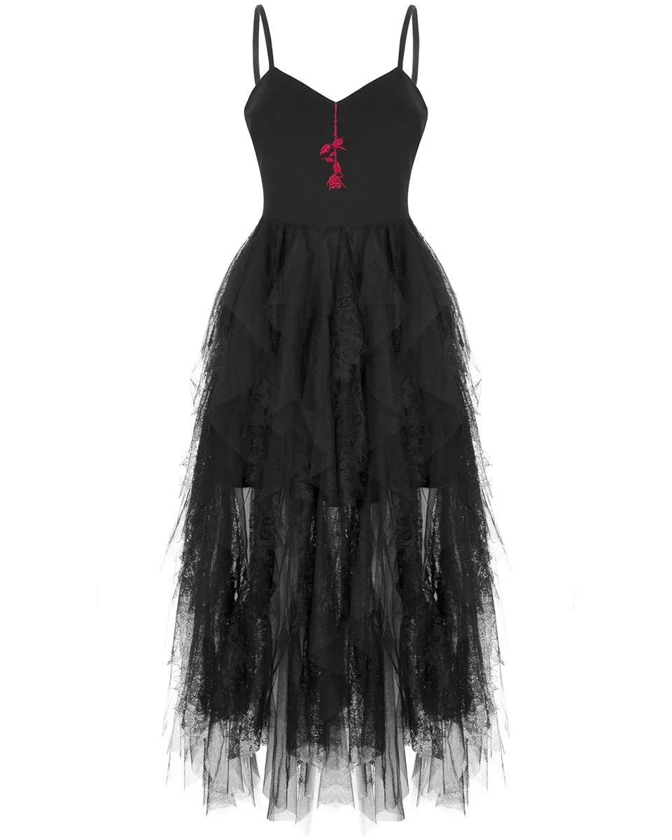 Punk Rave Daily Life Kiss From A Rose Gothic Midi Dress