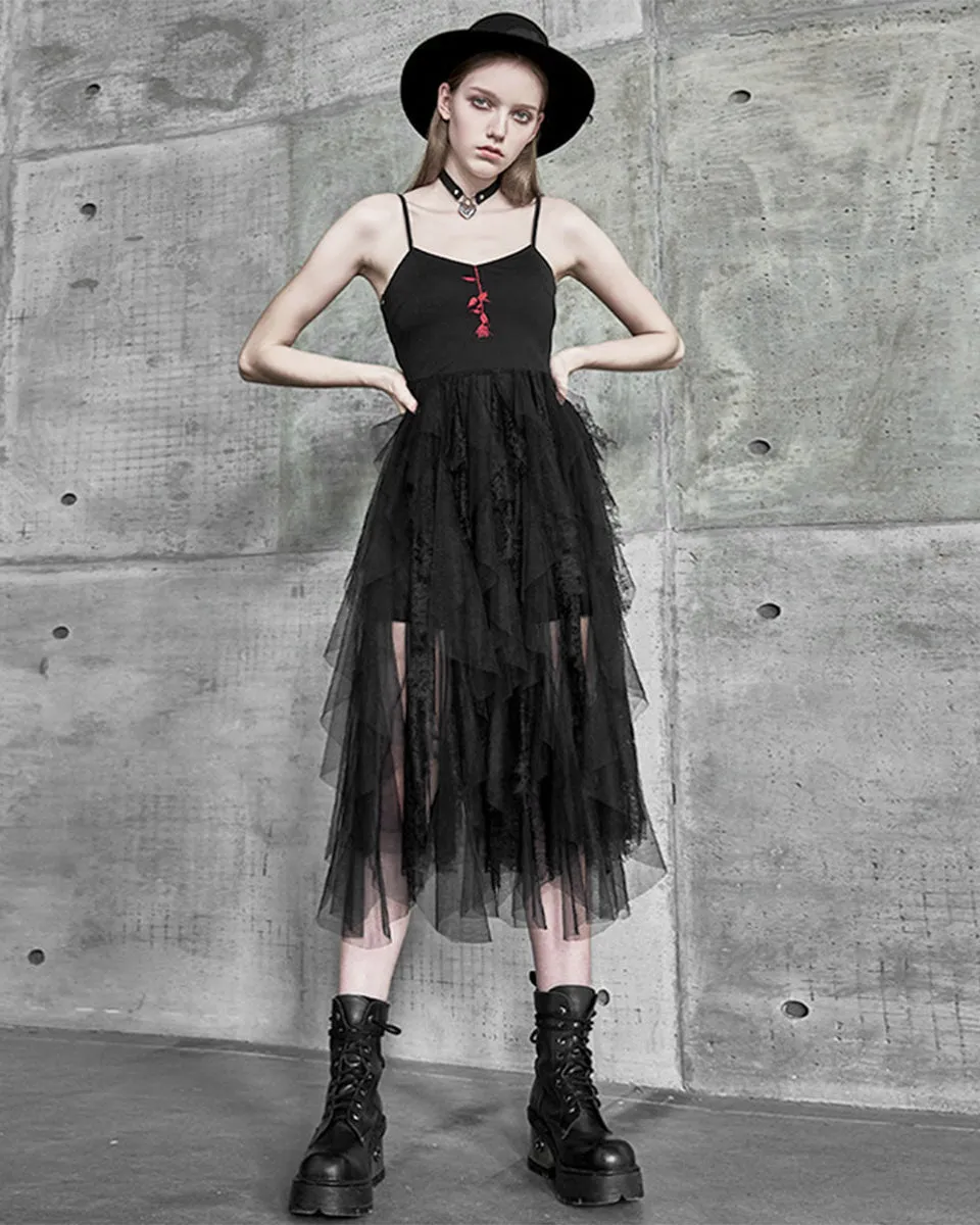 Punk Rave Daily Life Kiss From A Rose Gothic Midi Dress