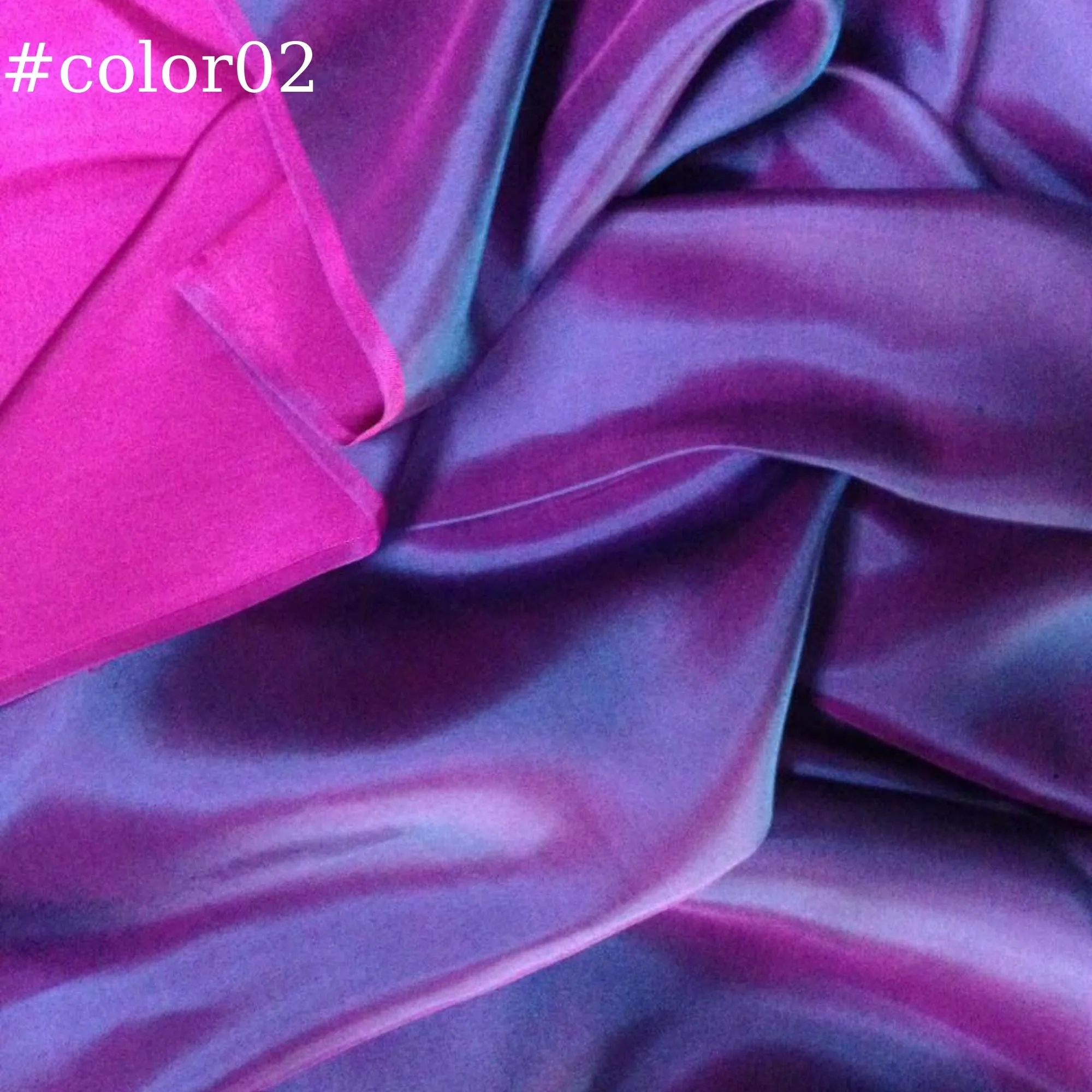 PURE MULBERRY SILK fabric by the yard – Blue, Green, Purple silk satin fabric – 19mm - Organic fiber - Gift for women