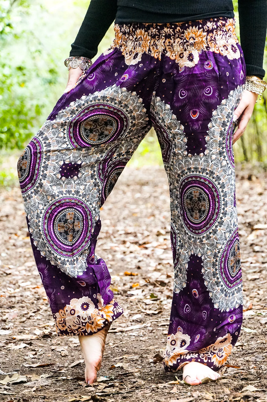 Purple Royal Peacock Harem Pants