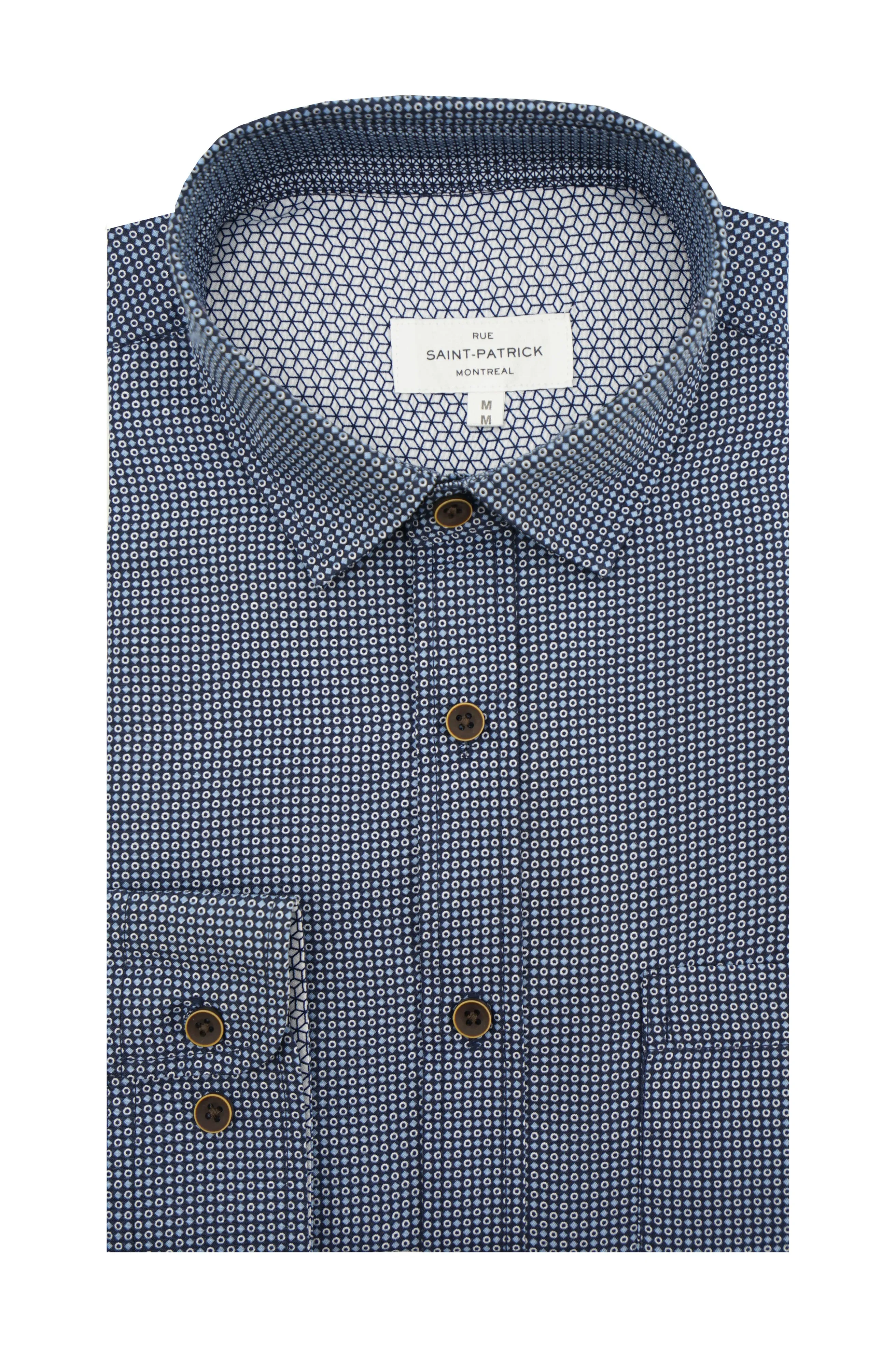 Quoile Microprint Shirt in Navy