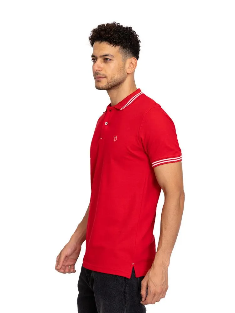Racing Red Tipped Polo