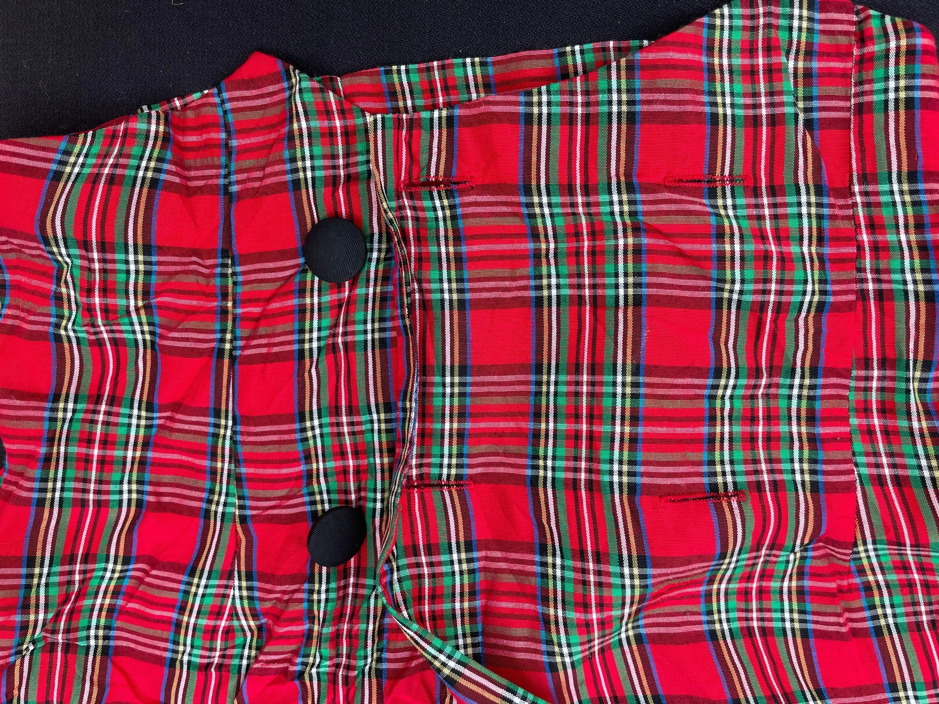Rampage 1990’s Red Tartan Plaid Double Breasted Button Crop Blazer Jacket