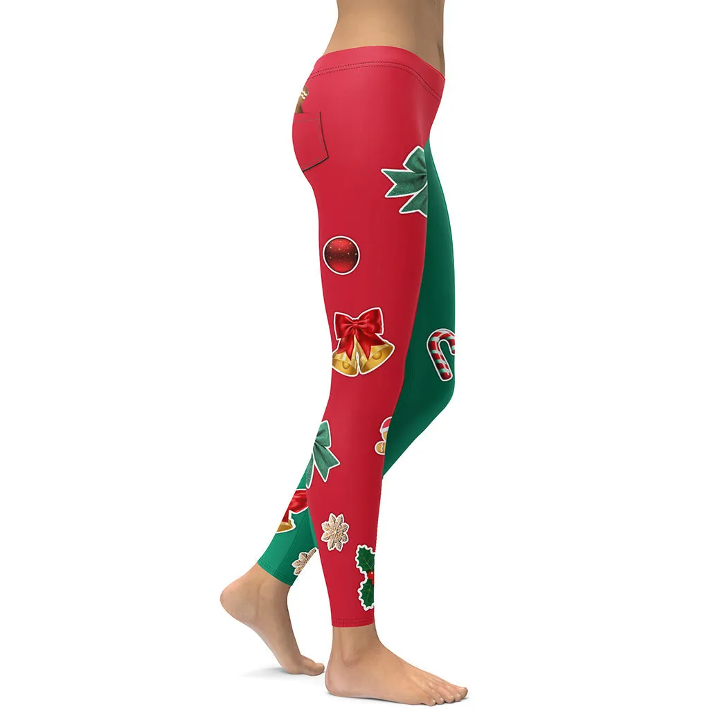 Red & Green Christmas Leggings