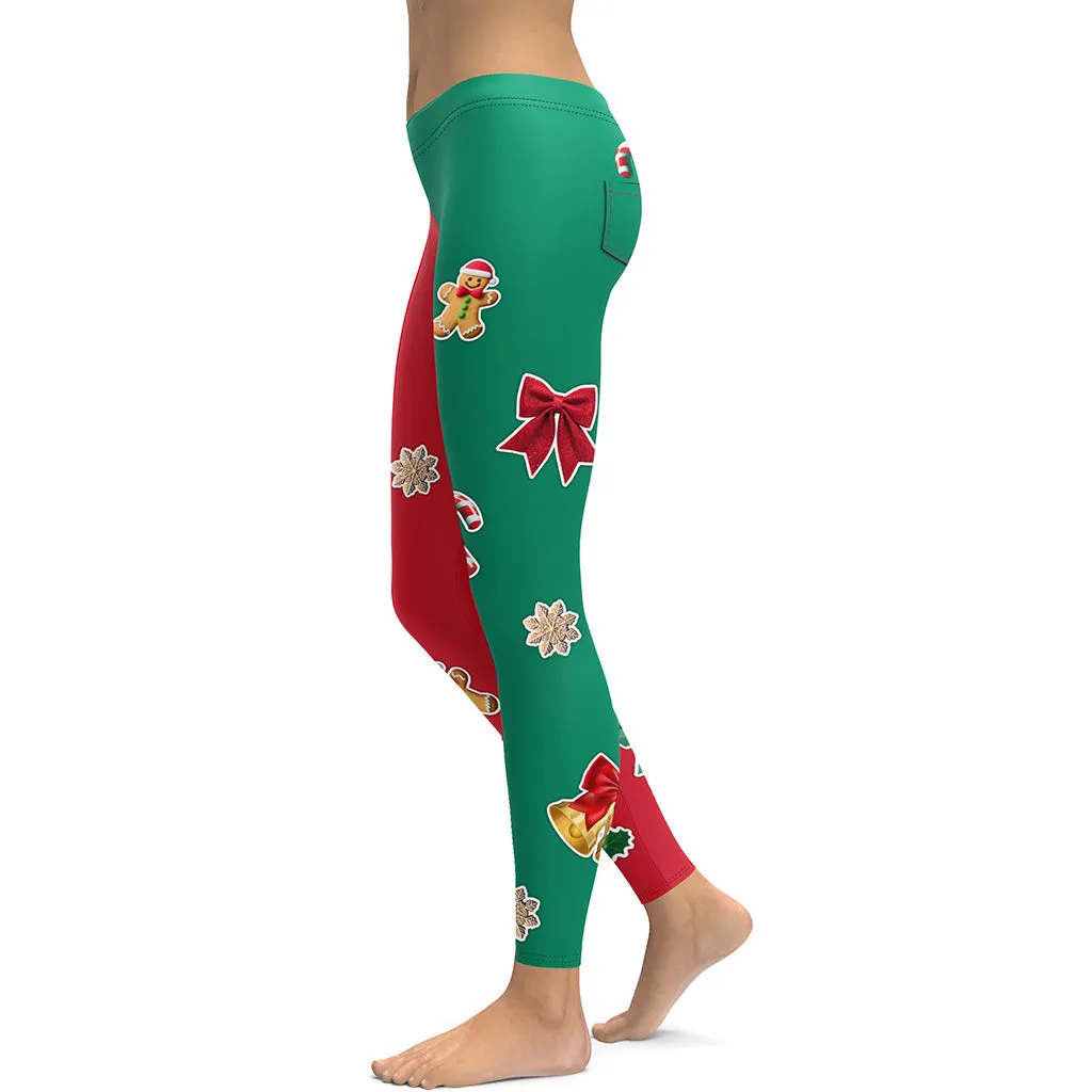 Red & Green Christmas Leggings