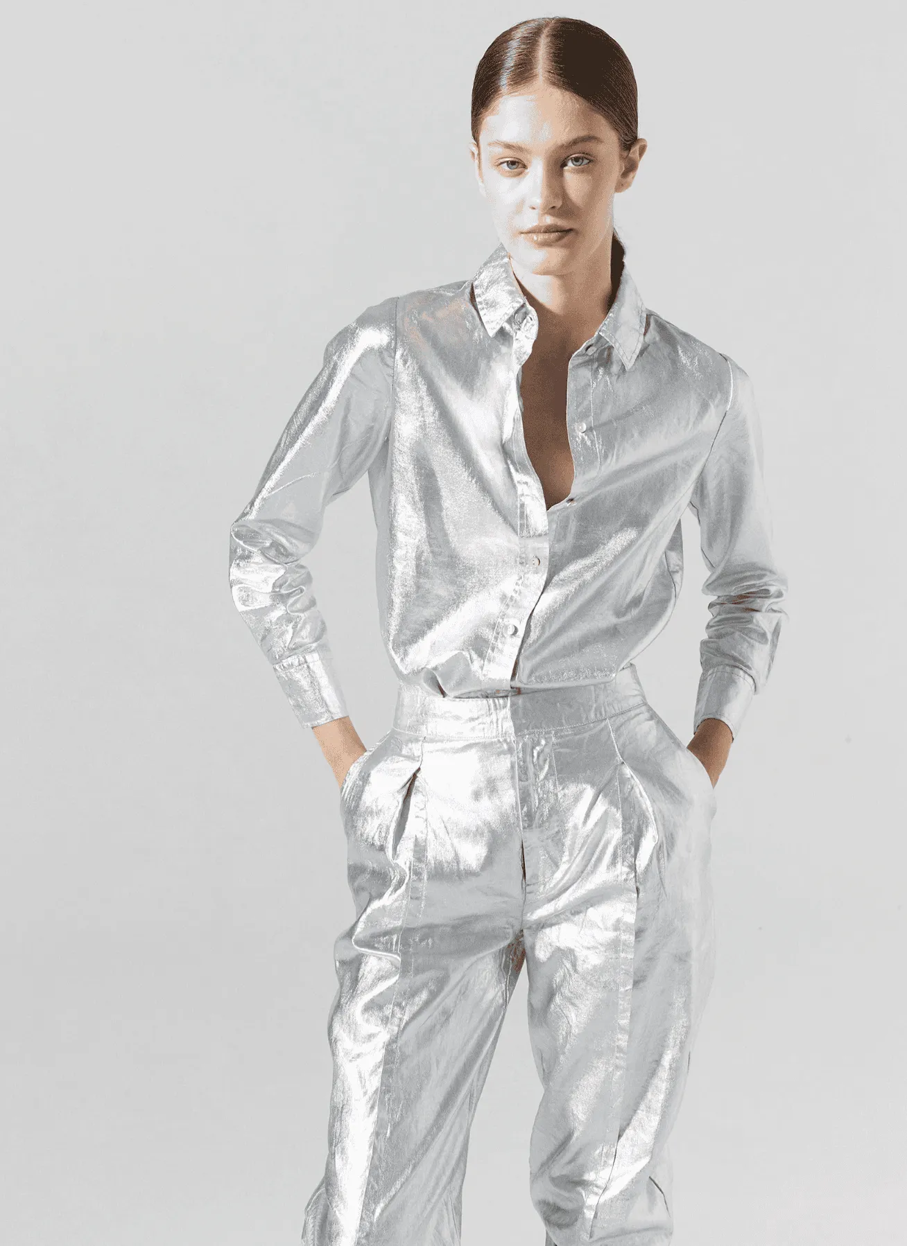 San Marino Metallic Linen Shirt