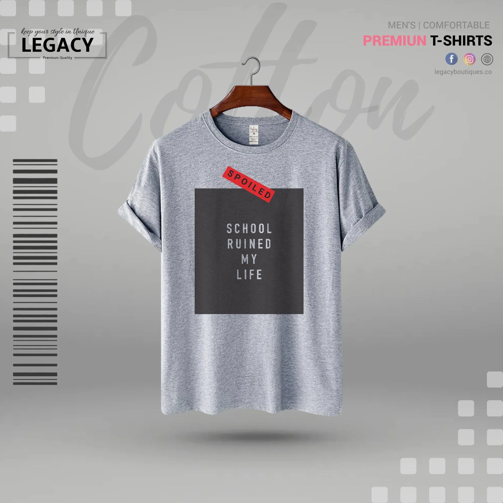 School Ruined my life Men Premium Designer Edition T Shirt