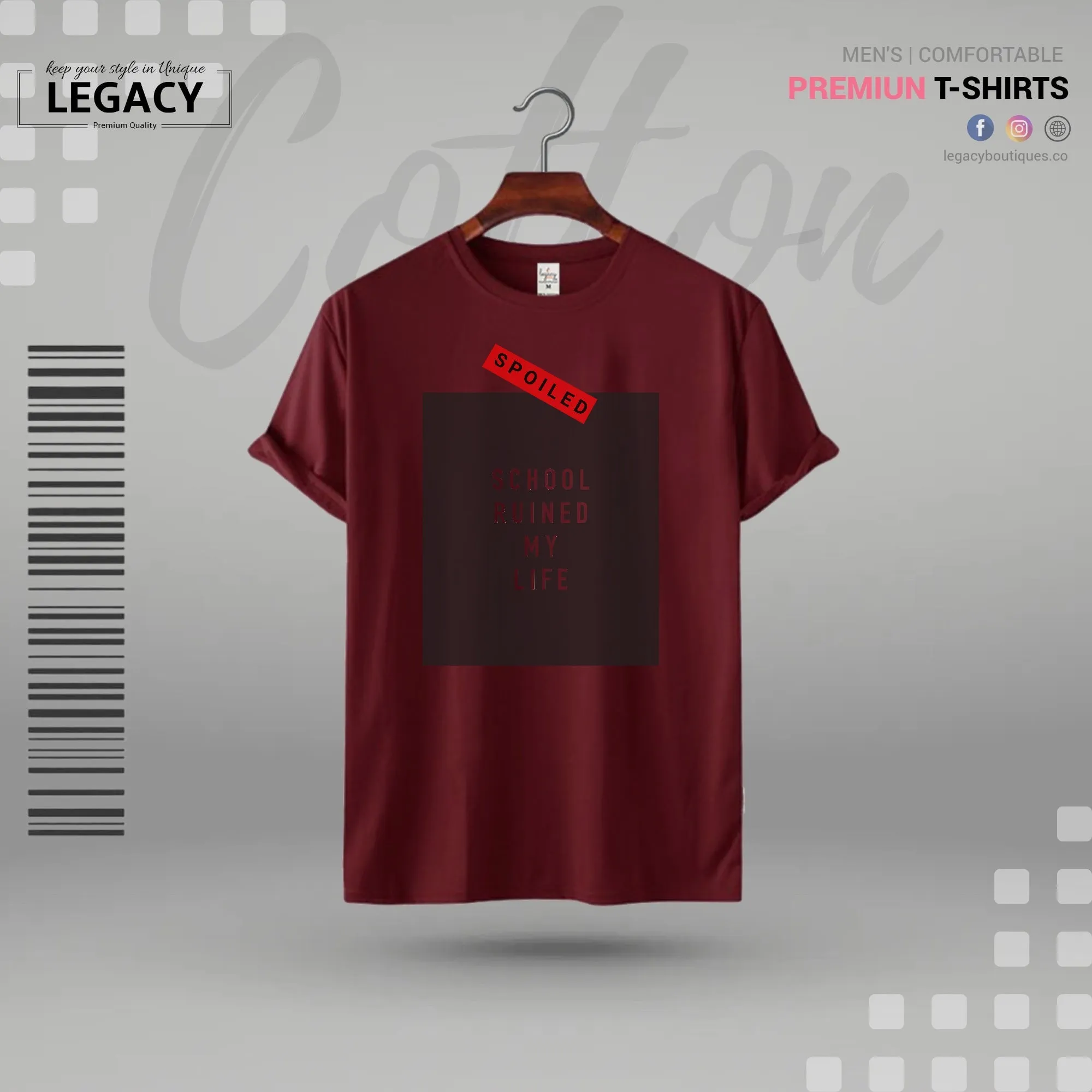 School Ruined my life Men Premium Designer Edition T Shirt