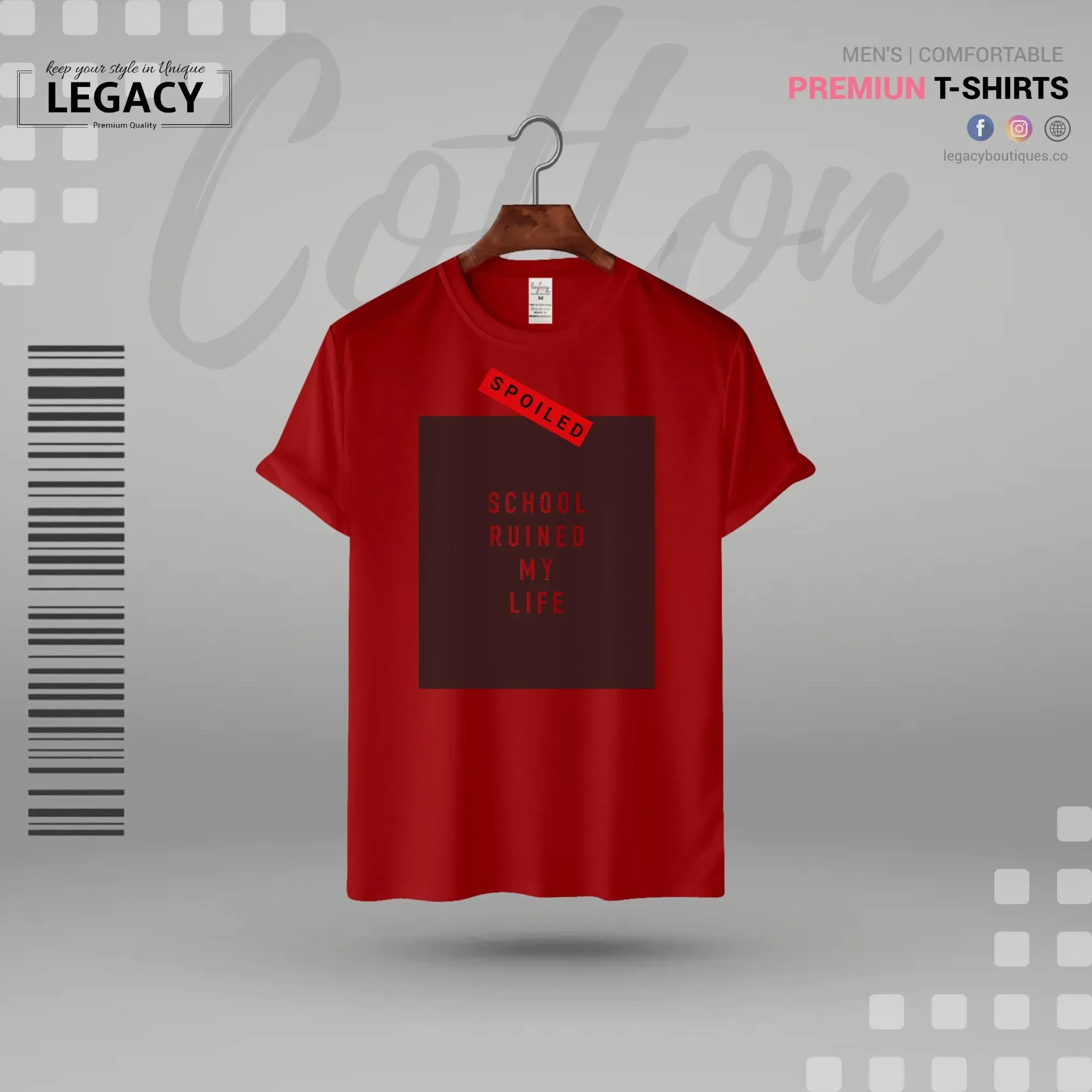 School Ruined my life Men Premium Designer Edition T Shirt