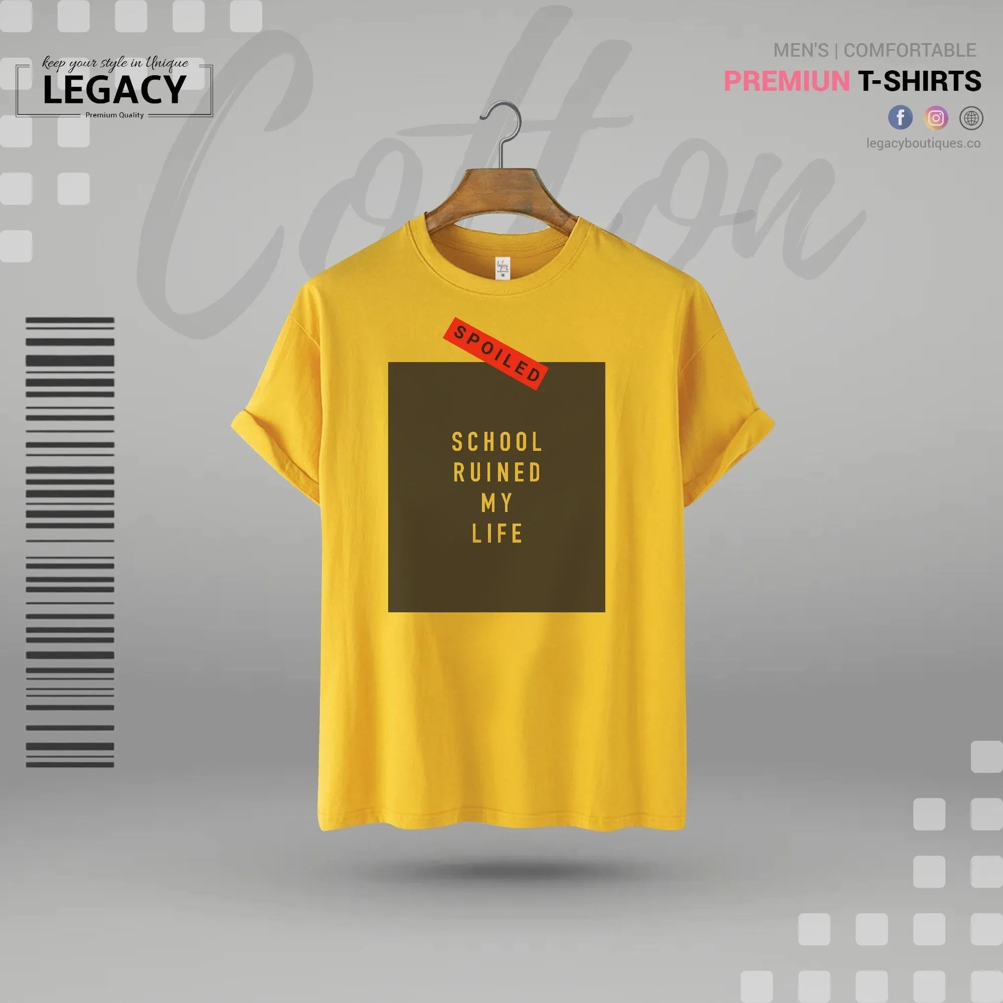 School Ruined my life Men Premium Designer Edition T Shirt