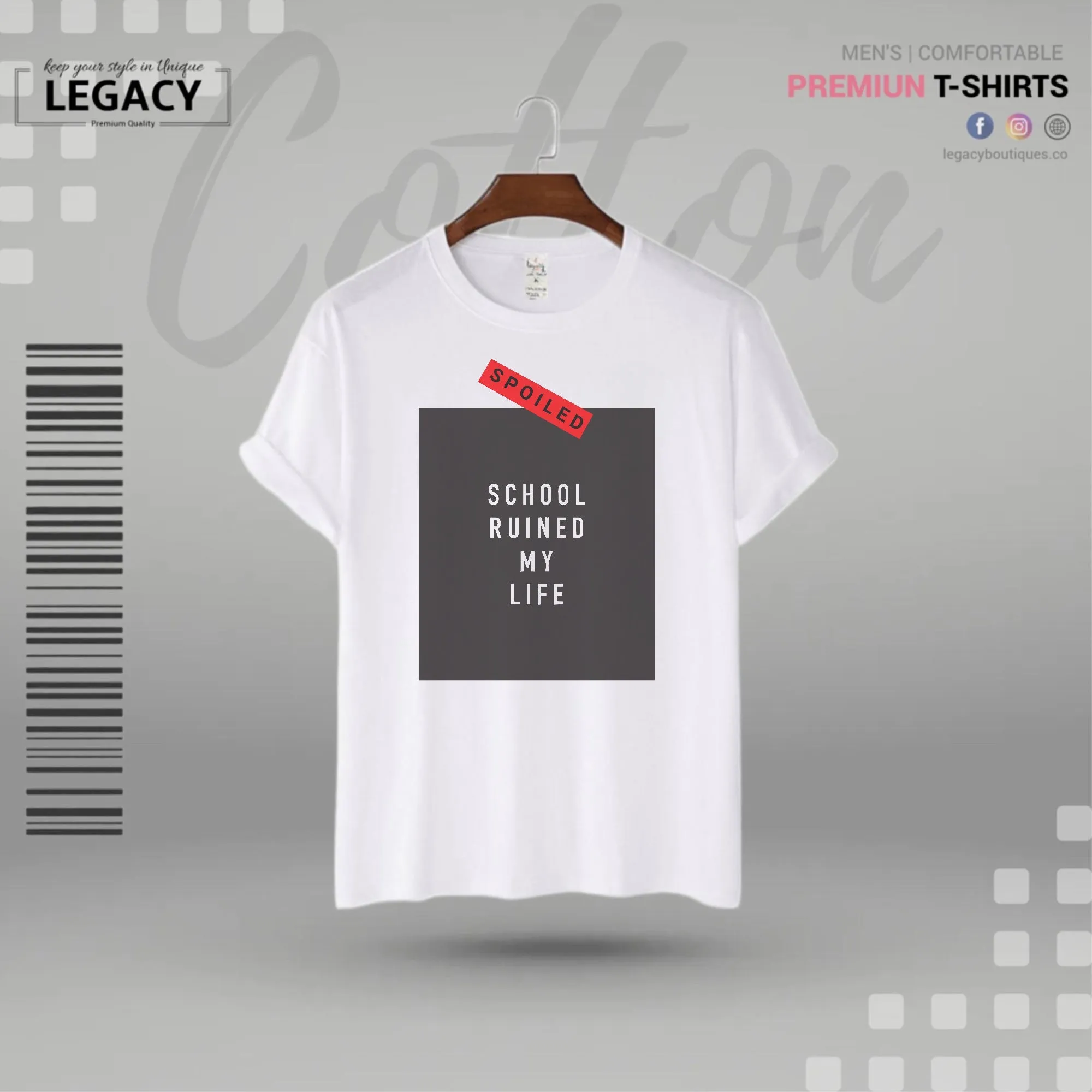School Ruined my life Men Premium Designer Edition T Shirt
