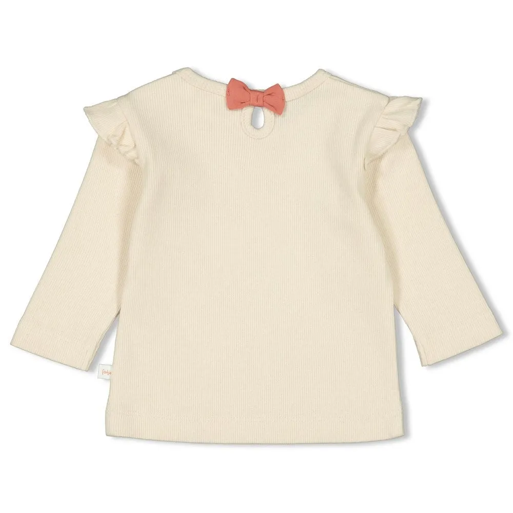 SENDING LOVE Rib Knit Jersey Top