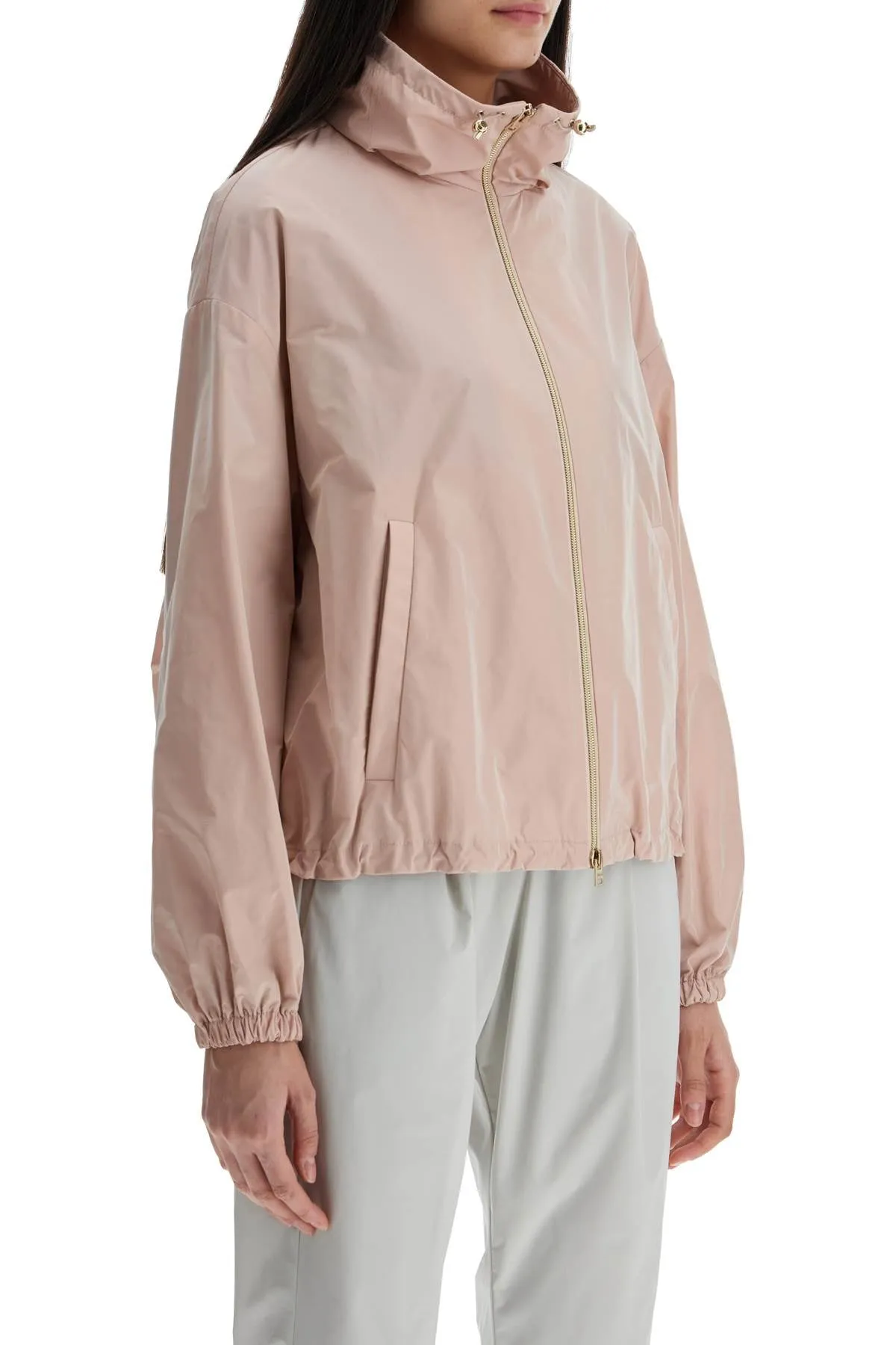 short pink techno taffeta jacket made in italy