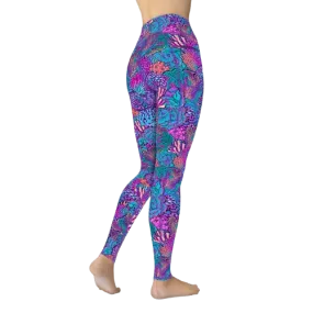 Spacefish Army Eco-Friendly Coral Kaleidoscope Leggings