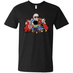 Stan Lee Shirt - Father Of Super Heroes Men V-Neck T-Shirt