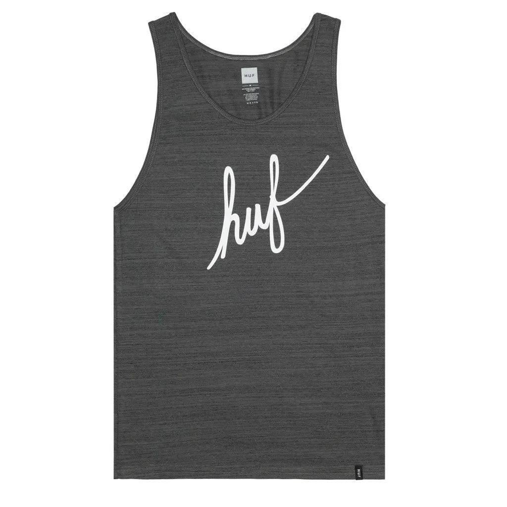STREAKY WASH DEMI SCRIPT TANK // CHARCOAL