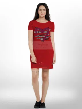 Symbol Of Love Printed Long T-shirt For Women's