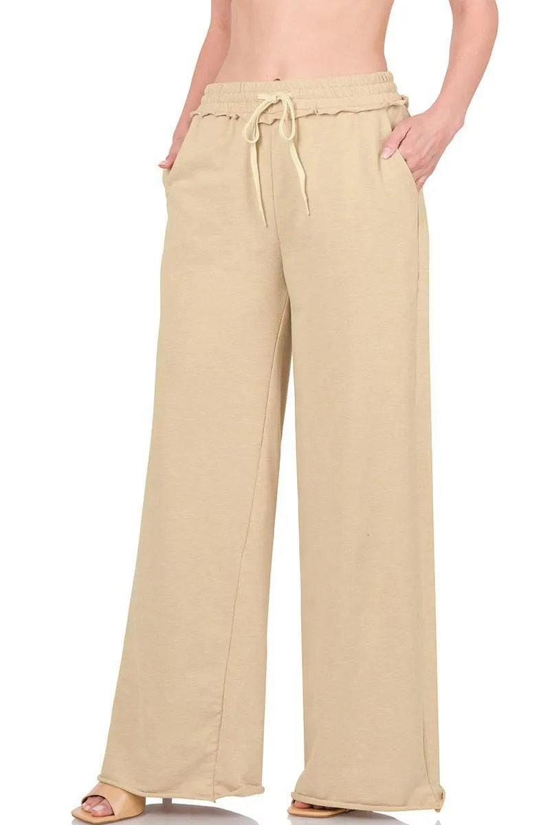 Terry Raw Hem Pants