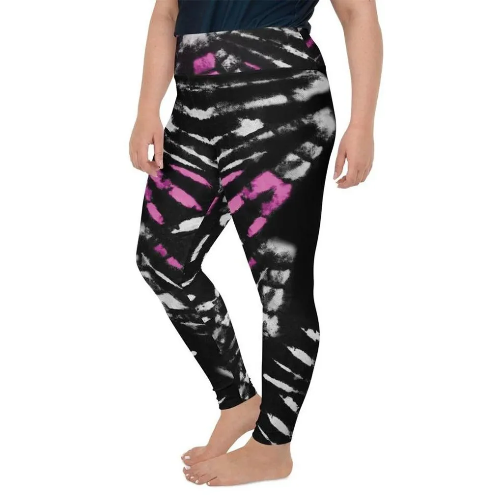 Tie Dye Black Plus Size Leggings