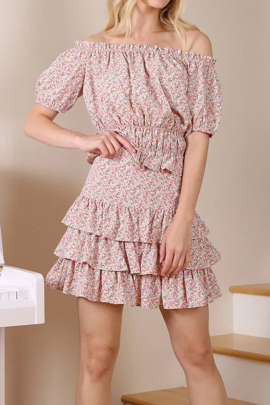 Tierd floral skirt - bottom