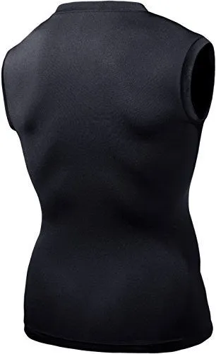 TM-R15-BLKZ_X-LARGE TESLA MEN'S COOL DRY COMPRESSION MUSCLE TANK BASELAYER SLEEVELESS R15