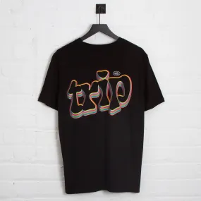 Trippy Back Print - Tshirt - Black
