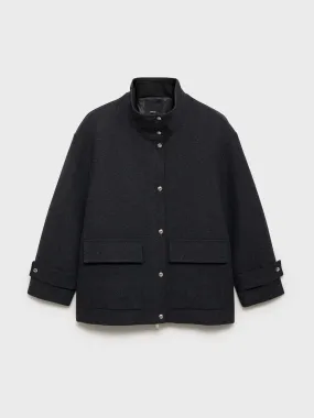 Turtleneck wool coat