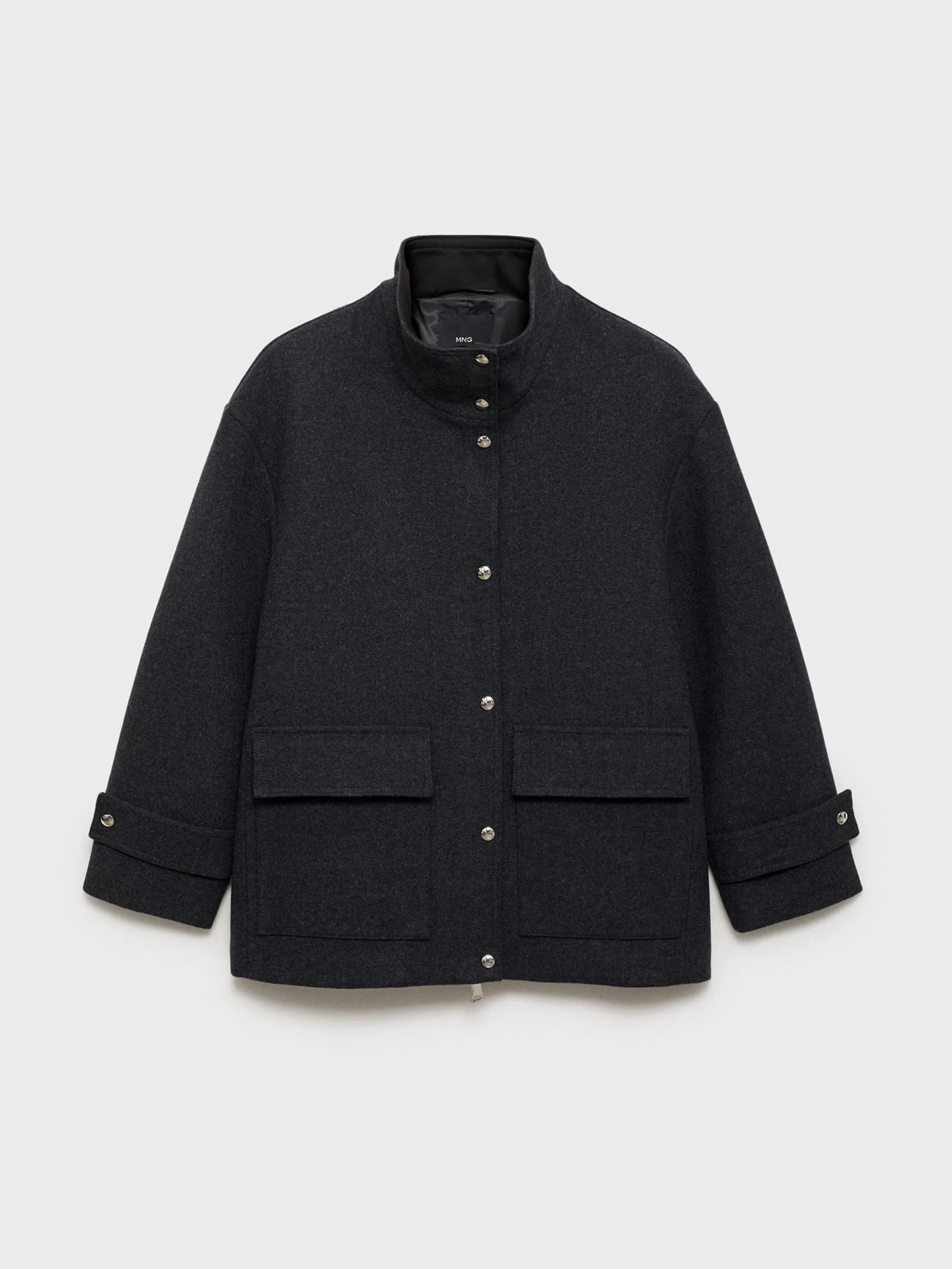 Turtleneck wool coat